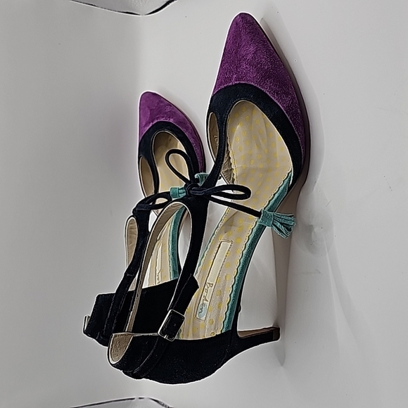 New Boden "Alice" Purple and Navy Tasselled Heels Size 39 - Picture 5 of 5